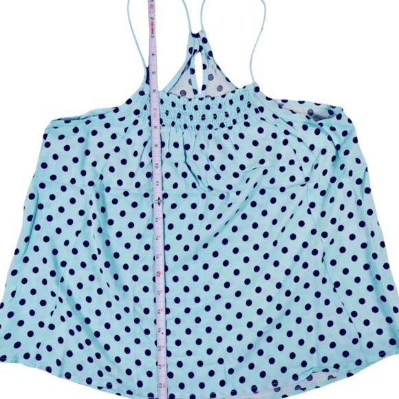 4/$32 No Boundaries size medium teal/light blue top black polka dots keyhole NWT - Picture 13 of 16